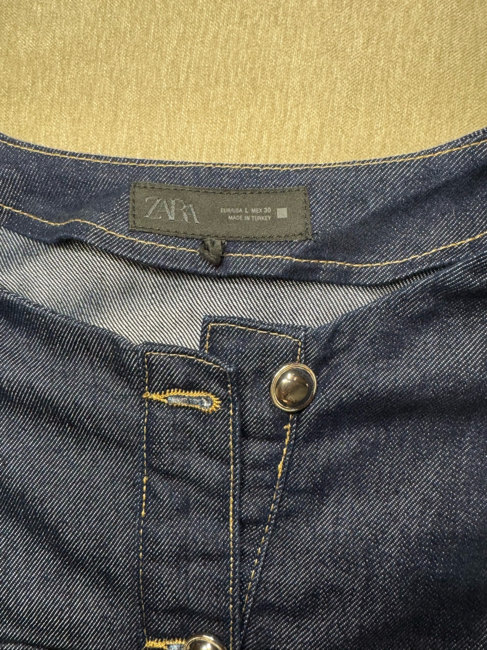 Zara Denim Set | Belted Top + Jeans - Picture 6 of 8